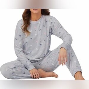 DISNEY Mickey and Minnie 2 PC Silky Stretch Fleece  Pajama Size L *NWT*